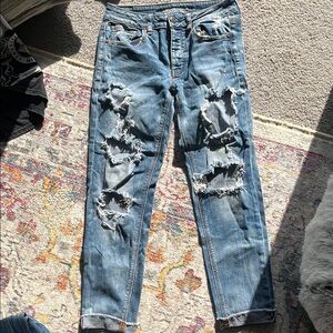 American Eagle Outfitters Blue Boyfriend Jeans Distressed